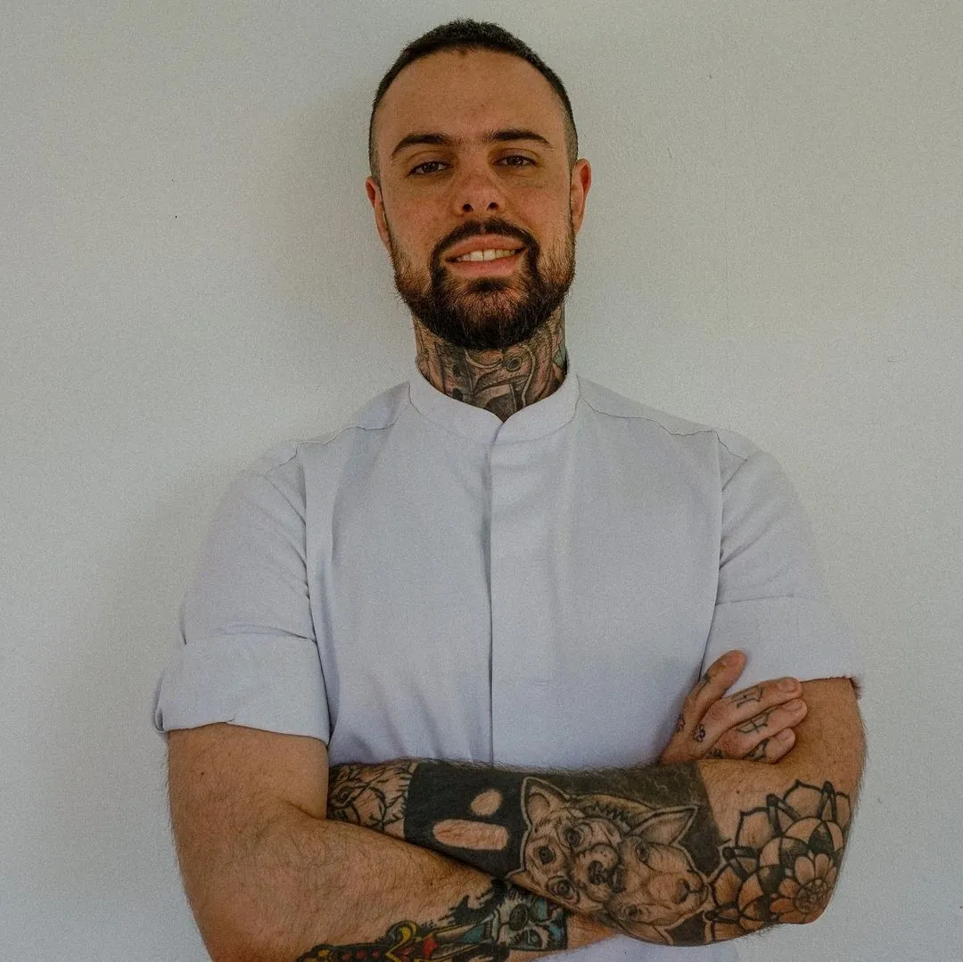 Portrait of private chef Dwyght Vester in chef whites